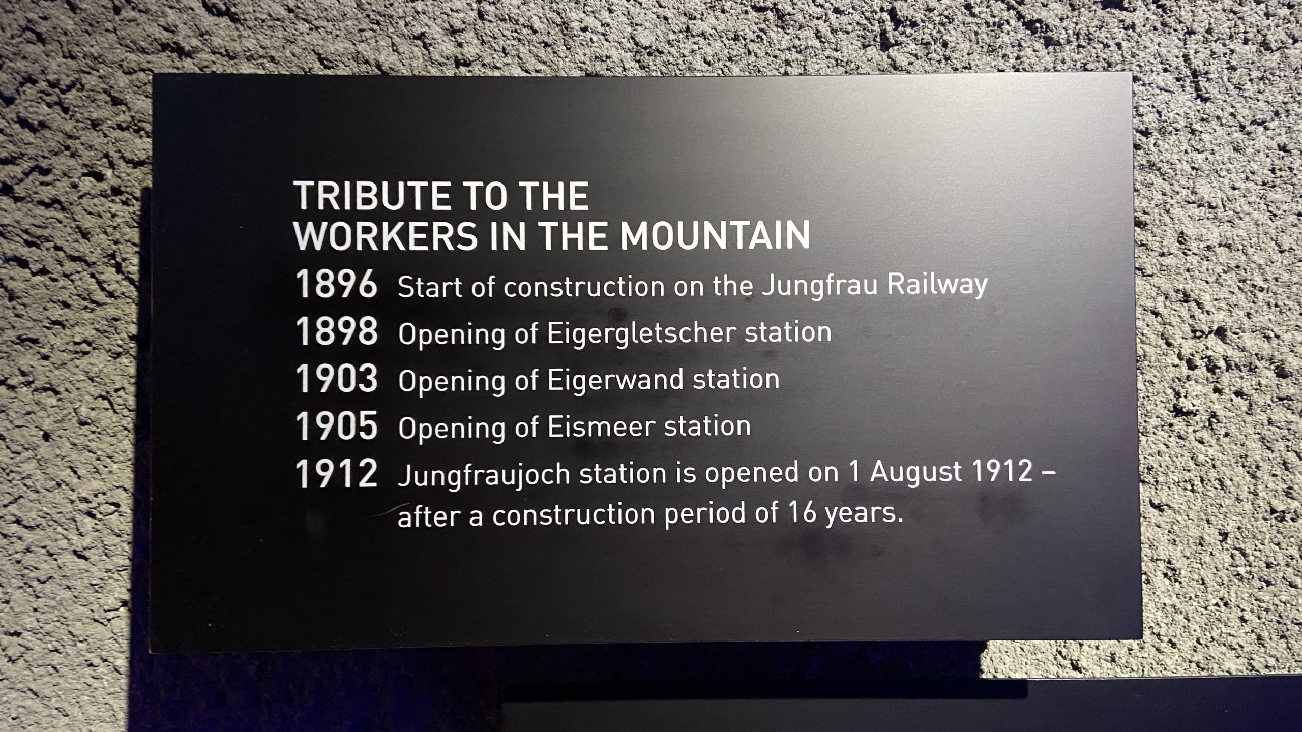 jungfraujoch workers tribute Aplins in the Alps