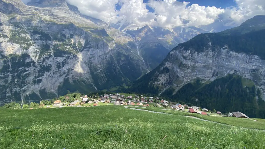 view of gimmelwald switzerland in the swiss alps near lauterbrunnen valley and schilthorn by aplins in the alps