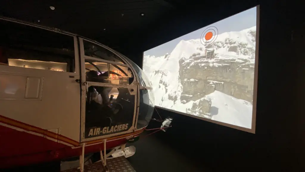 Spy World interactive 007 museum helicopter James Bond Schilthorn, Switzerland by Aplins in the Alps