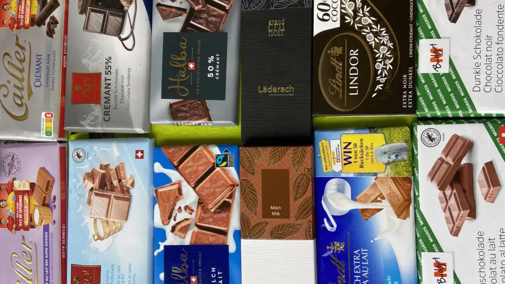Swiss chocolate brands Cailler chocolate Frey chocolate Halba chocolate Laderach chocolate Lindt chocolate Migros Swiss chocolate Aplins in the Alps