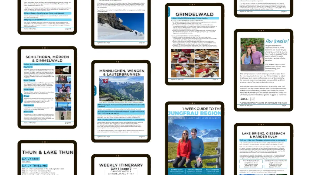 Sample pages of 1-week Guide to the Jungfrau Region Switzerland - Aplins in the Alps Swiss Travel Guide