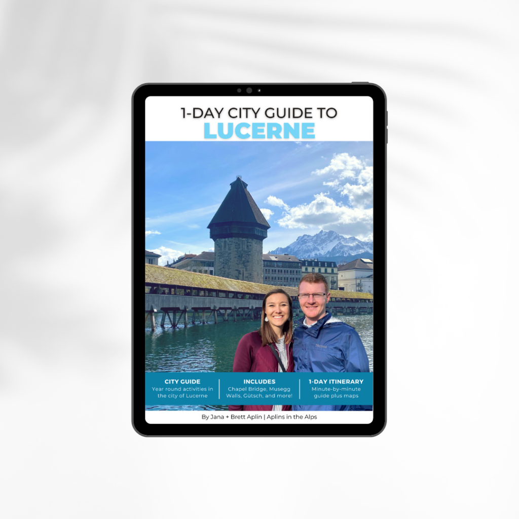1 Day City Guide to Lucerne Switzerland graphic by Aplins in the Alps