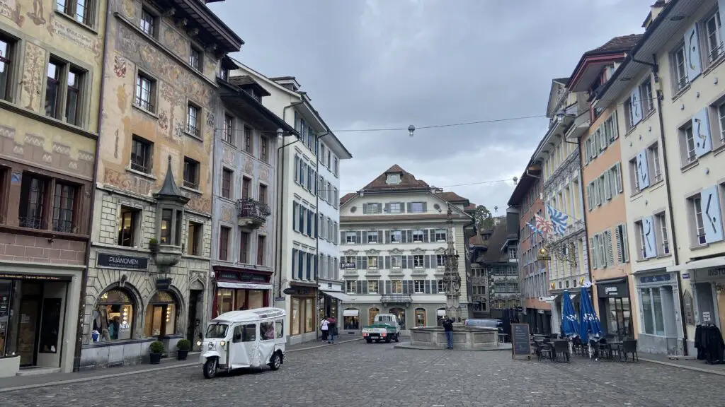 weinmarkt in switzerland lucerne old town