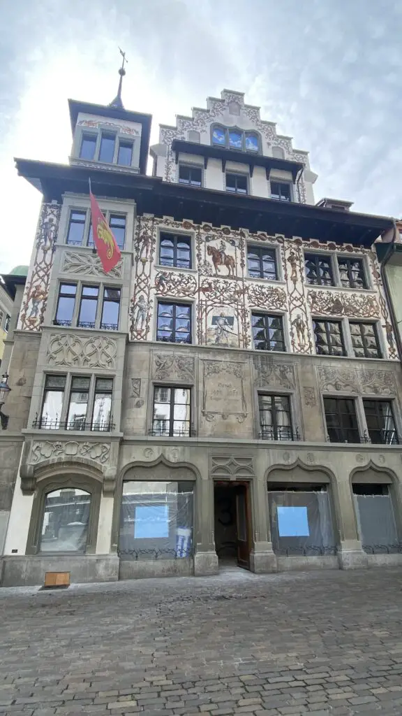 hirschenplatz in old town lucerne painted square