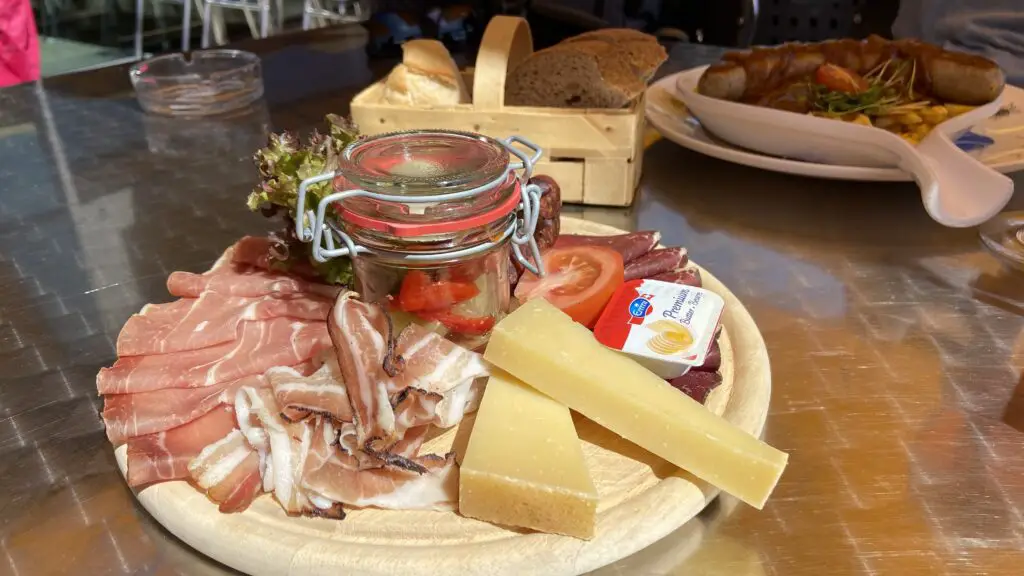 regional meat and cheese from schynige platte restaurant