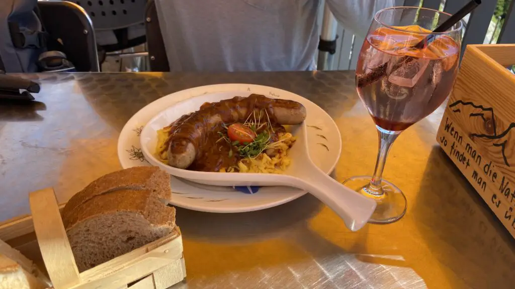 rosti and wurst from schynige platte restaurant switzerland