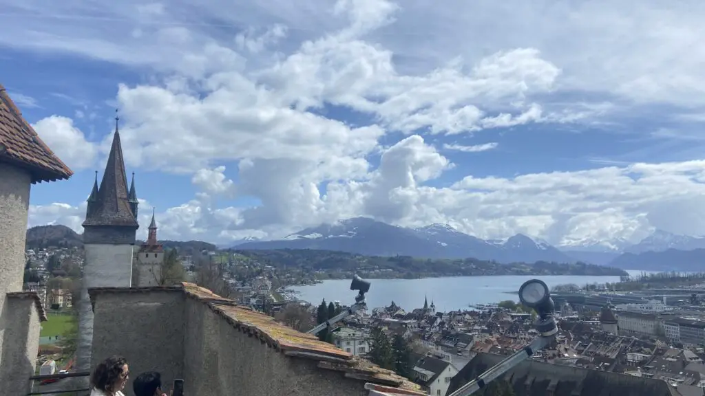 view from the musegg wall in lucerne switzerland