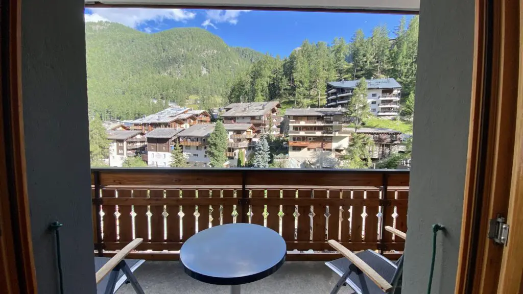 private balcony in zermatt hotel 3 stars