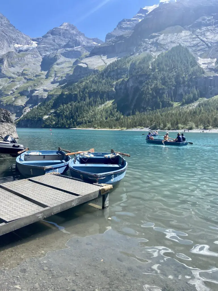 rent a boat at oeschinensee day trip from interlaken