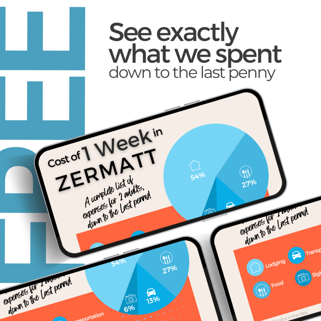 see exactly what we spent for 2 adults during 1 week in zermatt switzerland