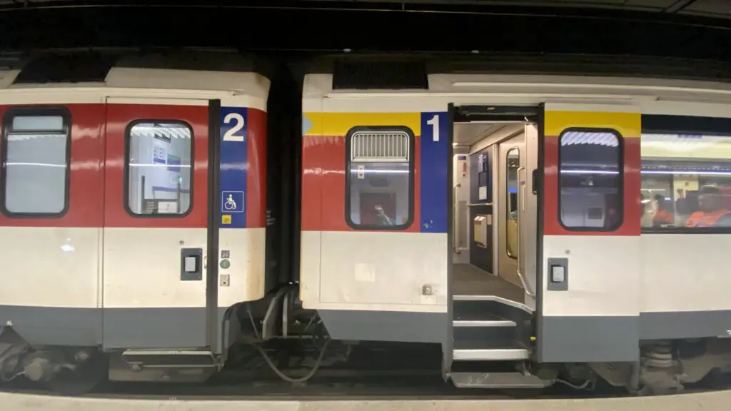 first and second class carriage on trains in switzerland