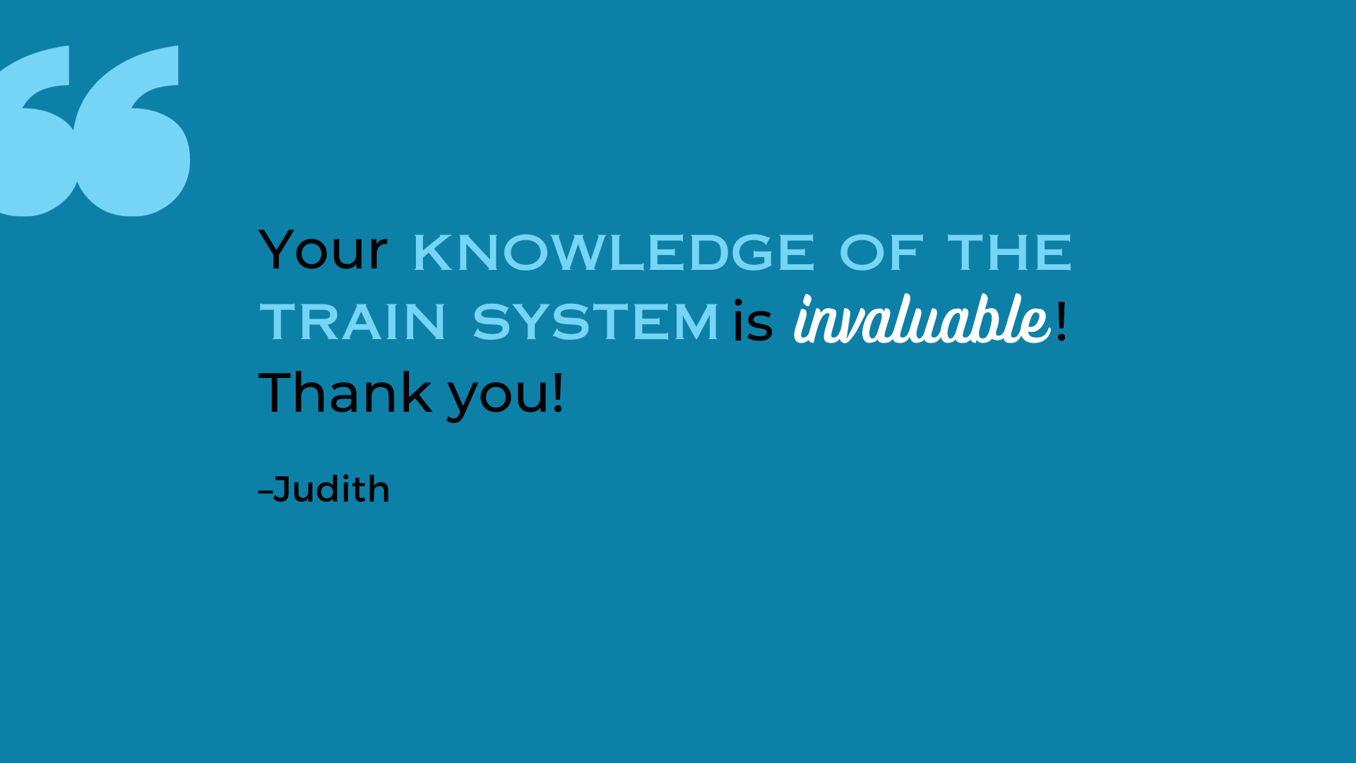 Traveler testimonial