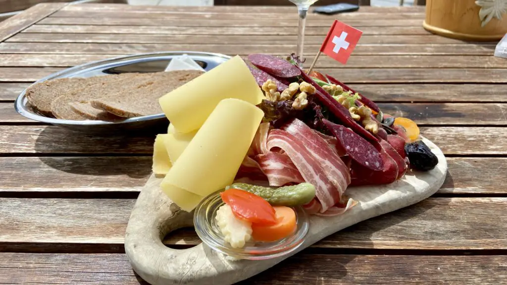 swiss meat and cheese valais apero platter from restaurant riffelhaus 1853
