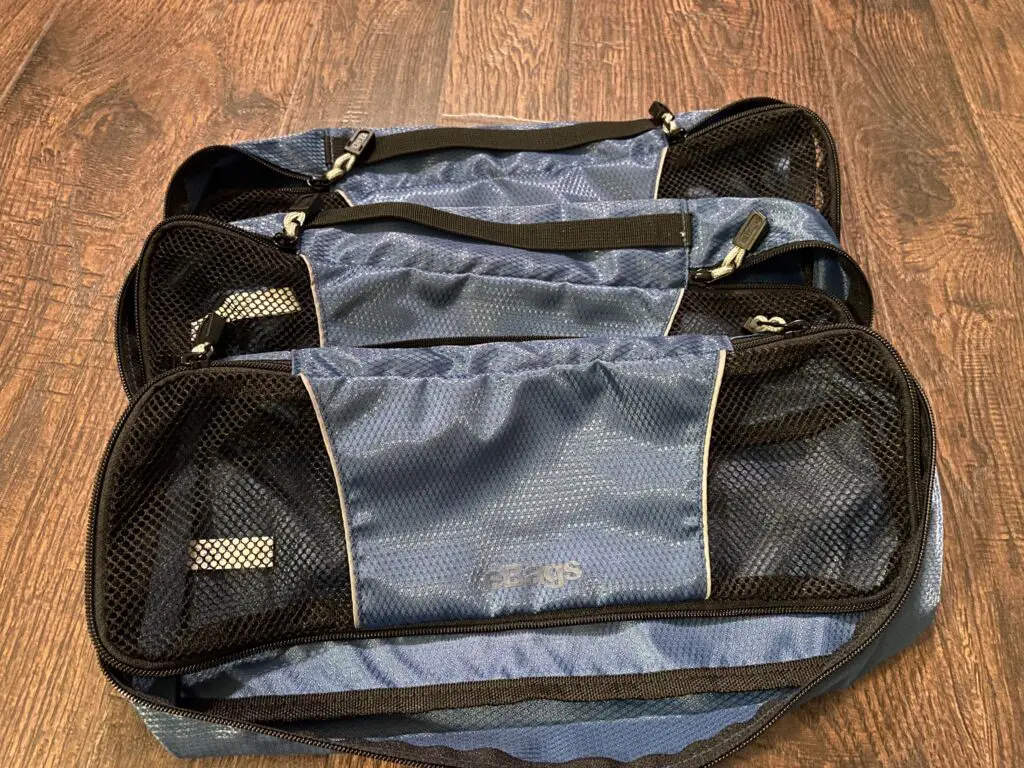 Brett's ebags slim blue packing cubes