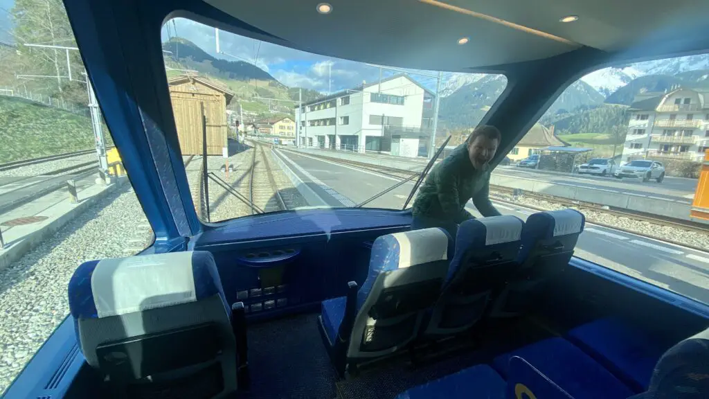 brett aplin from aplins in the alps in the VIP goldenpass panoramic train