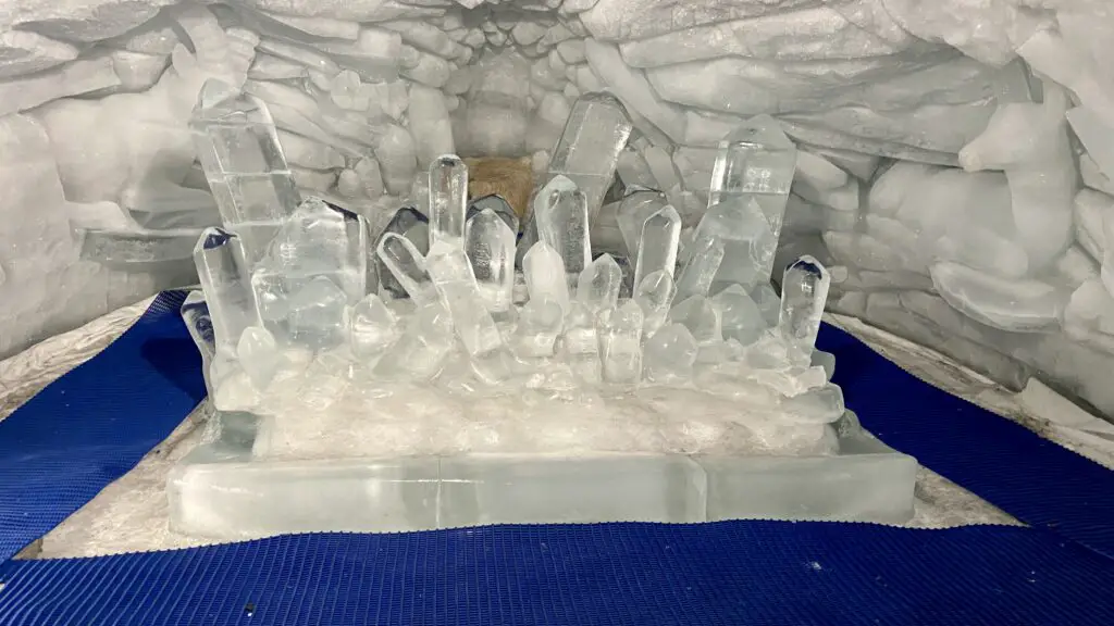 ice sculpture in the ice palace at matterhorn glacier paradise zermatt