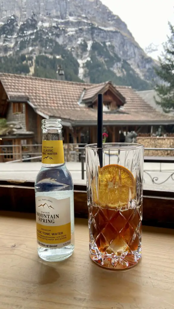 cold brew coffee with swiss tonic water in grindelwald eiger bean cafe