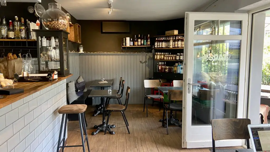 seating inside of bar spatz cafe and bar in interlaken switzerland