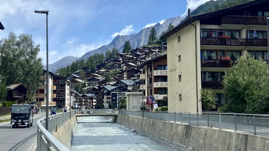 view of zermatt village and matter vispa river