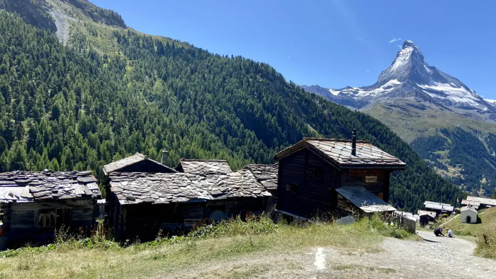 findeln zermatt sunnegga with matterhorn in the background