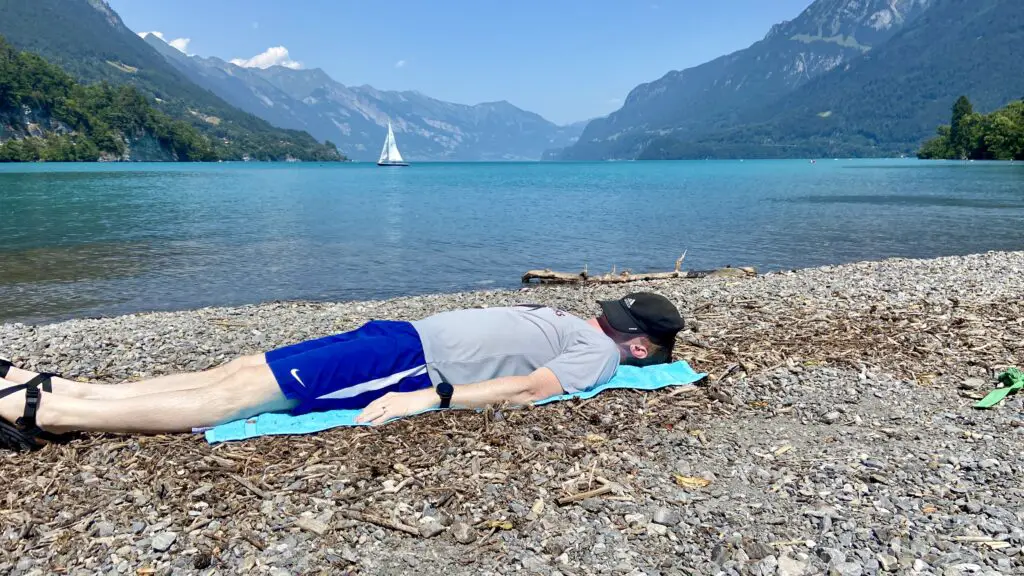 view of lake brienz from bonigen swimming area