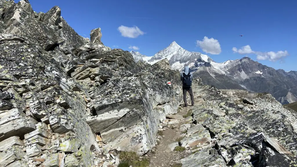 view from the ritzengrat zermatt hiking trail