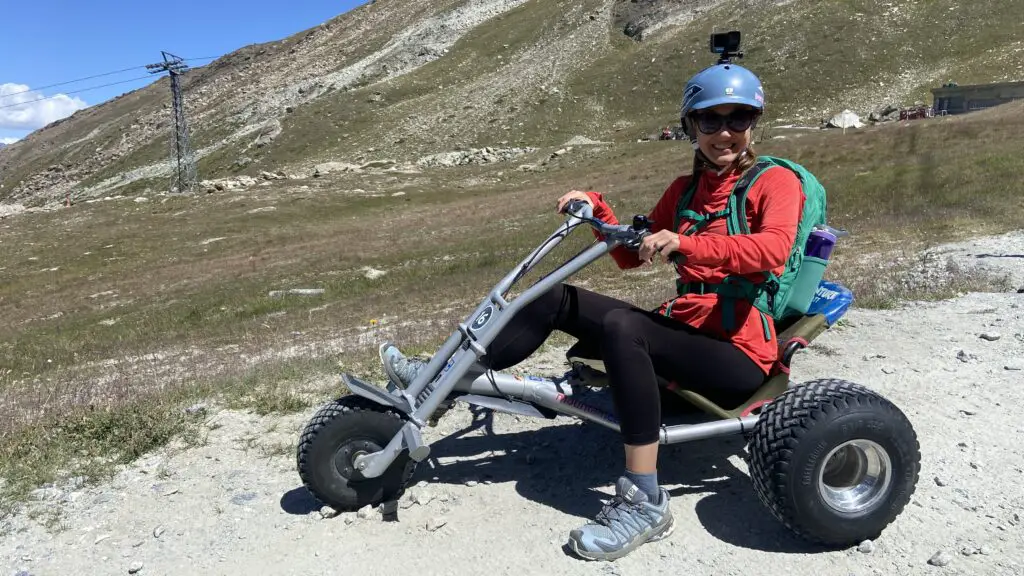 jana riding mountain carts at blauherd and sunnegga zermatt switzerland aplins in the alps