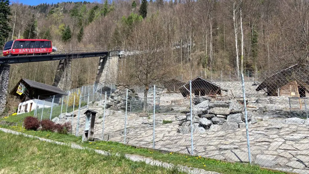 harder kulm funicular above the alpine wildlife park interlaken switzerland