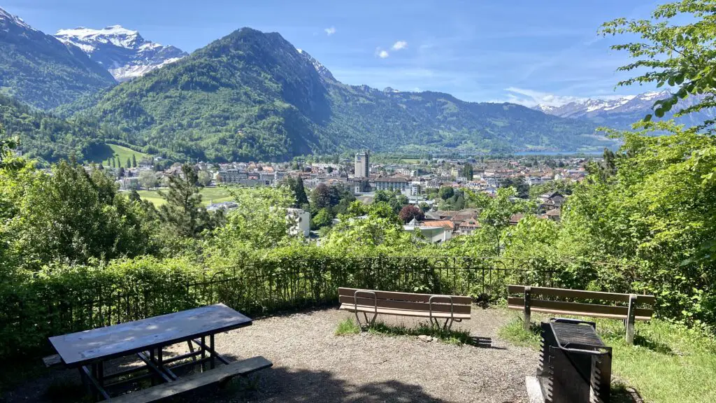 view from hohbuhl pavillion above interlaken near harder kulm