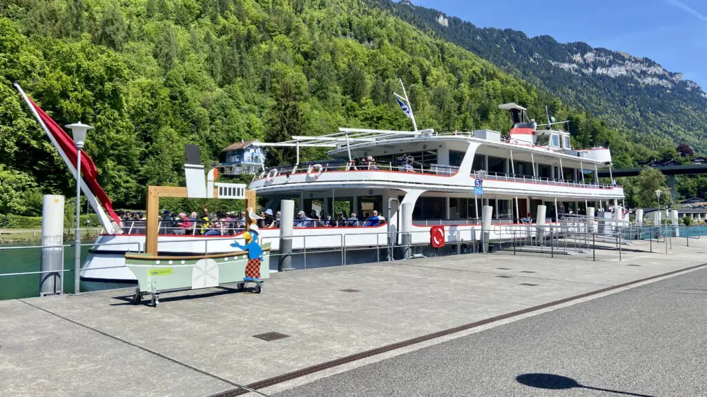 boat at interlaken ost for a boat ride on lake brienz