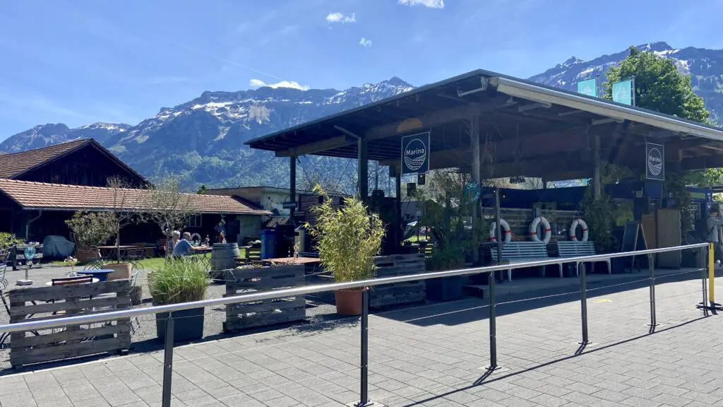 cafe at interlaken ost near the interlaken ost boat dock