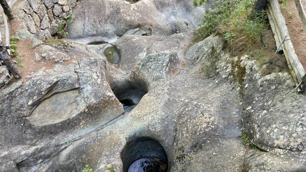 glacier potholes in furi zermatt switzerland at the glacier garden gletschergarten