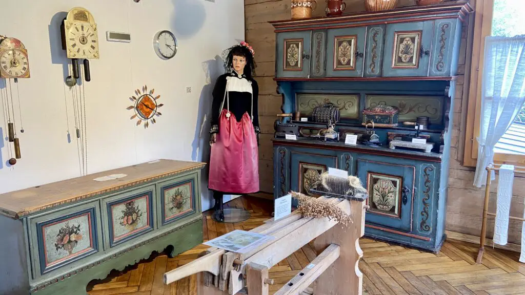 furniture and clothing at Grindelwald Museum in Grindelwald Switzerland