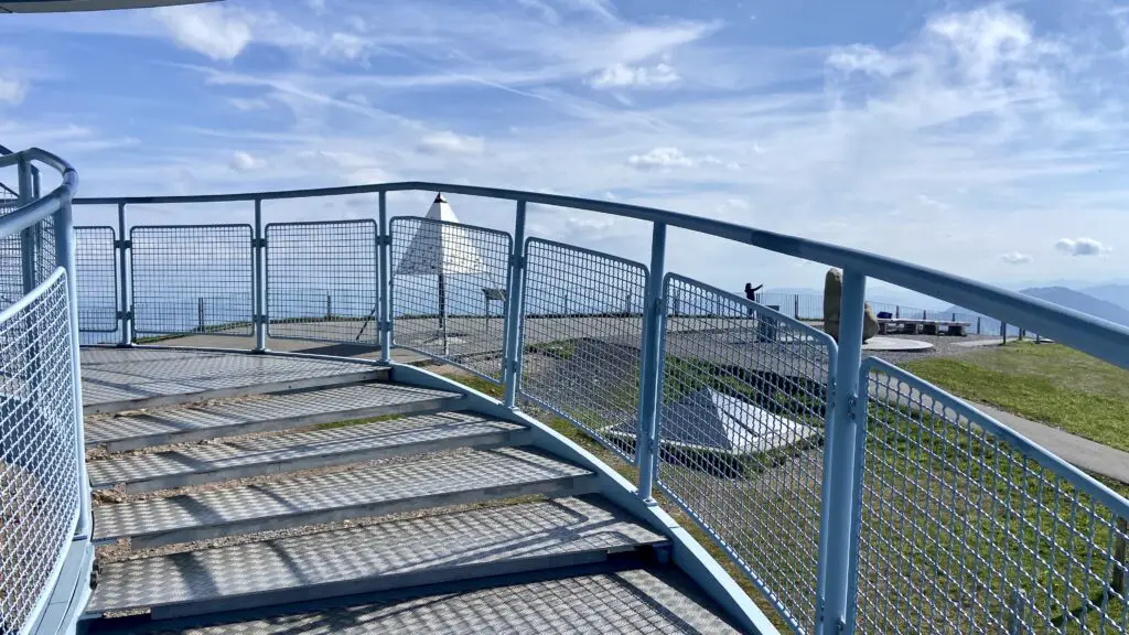 climbing the stairs and tower at rigi kulm switzerland