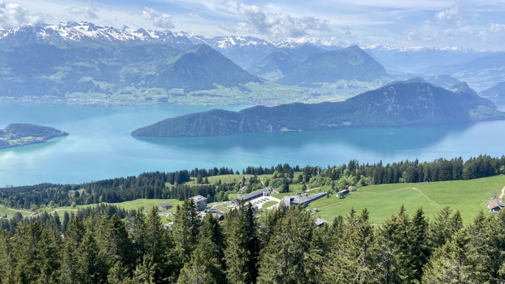 view of rigi kaltbad from mt rigi rotstock hike