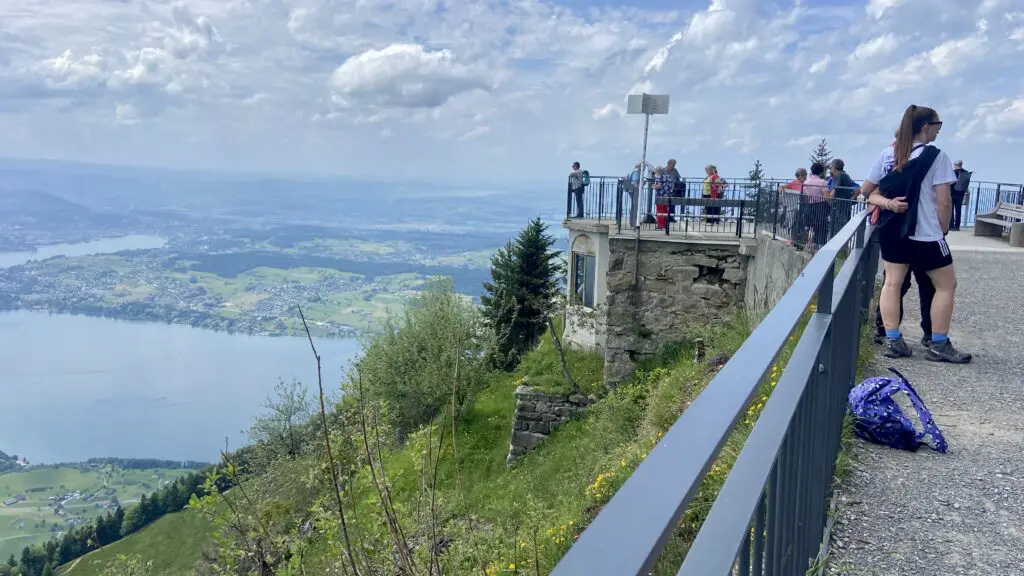 hiking to Kaenzeli lookout near rigi kaltbad switzerland