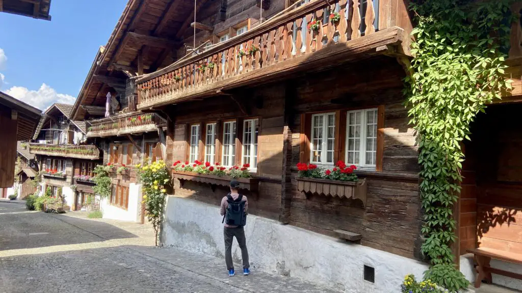 wooden swiss chalet on the second most beautiful street in the world brunngasse brienz switzerland