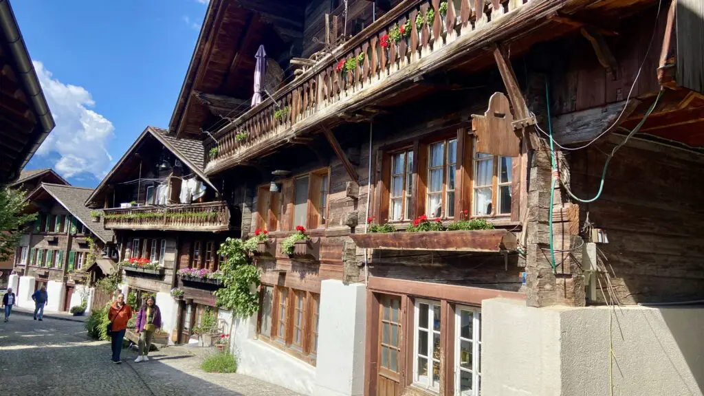 wooden swiss chalets on the second most beautiful street in the world brunngasse switzerland brienz