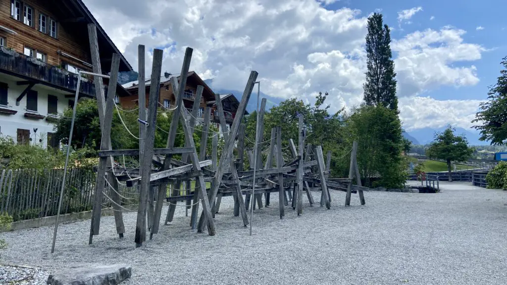 kids playground brienz switzerland lakefront promenade on lake brienz