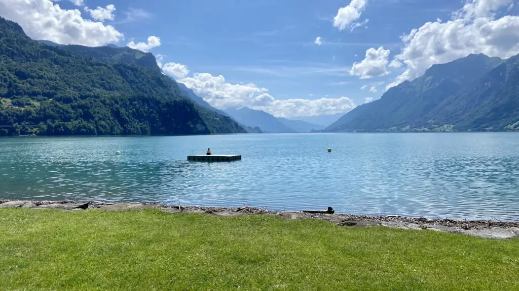 view of lake brienz brienzersee strandbad brienz