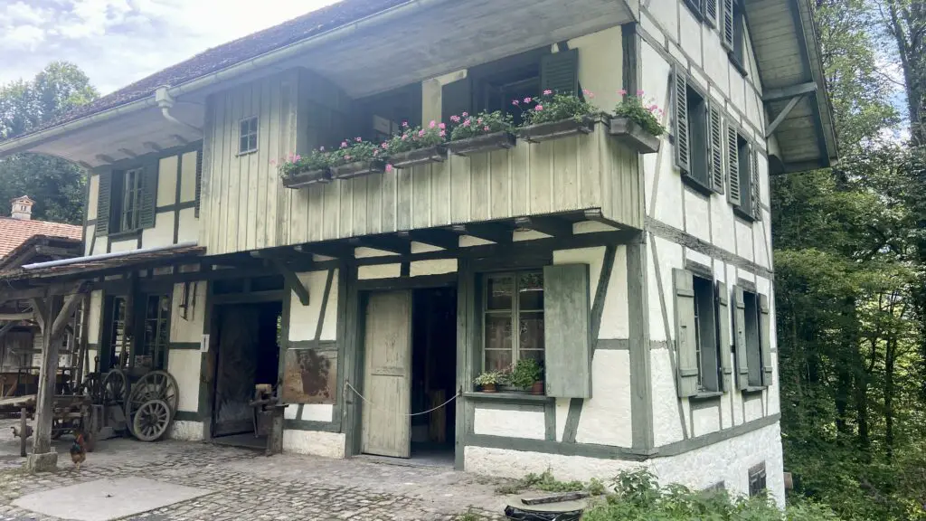 swiss house and barn in ballenberg outdoor museum brienz switzerland