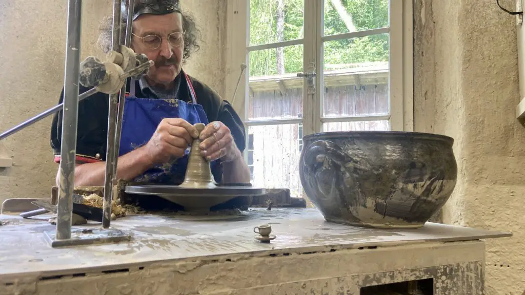 potter with clay live demonstration in ballenberg outdoor museum brienz switzerland