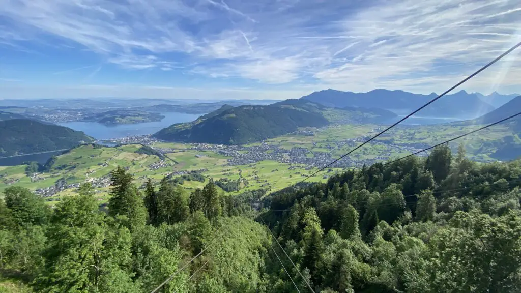 views from the roof of the stanserhorn cabrio cable car