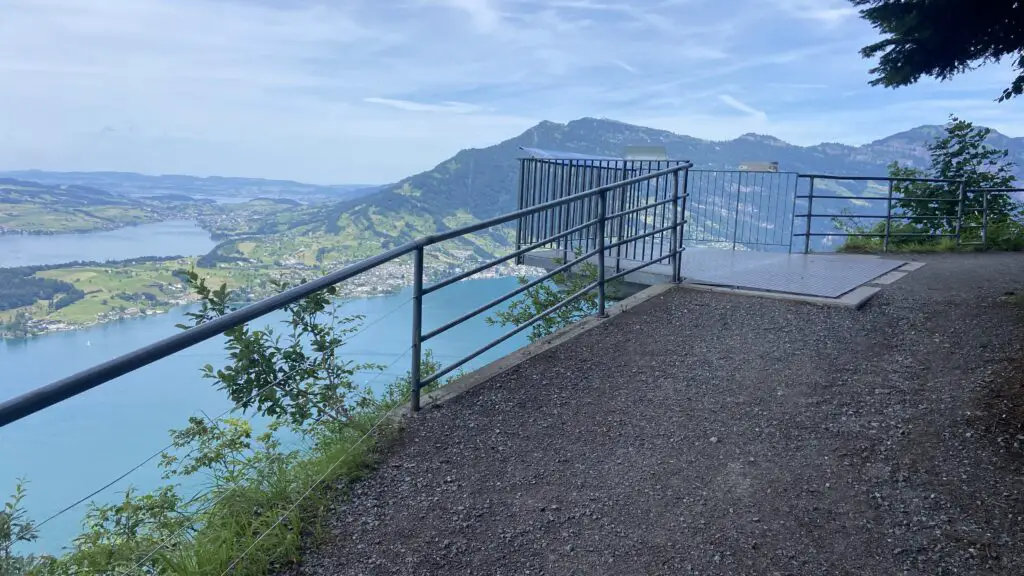 Viewpoint views of Lake Lucerne from the Felsenweg at Bürgenstock Resort