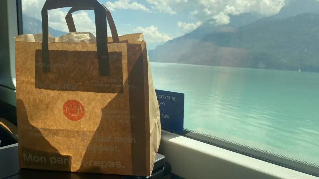 dining on the luzern interlaken express swiss panoramic train