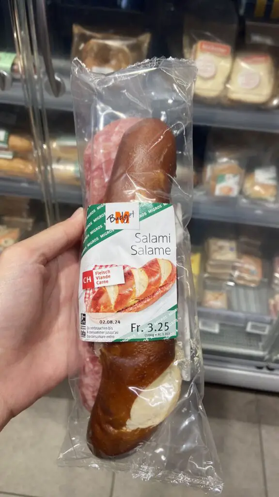 salami sandwich from migros switzerland