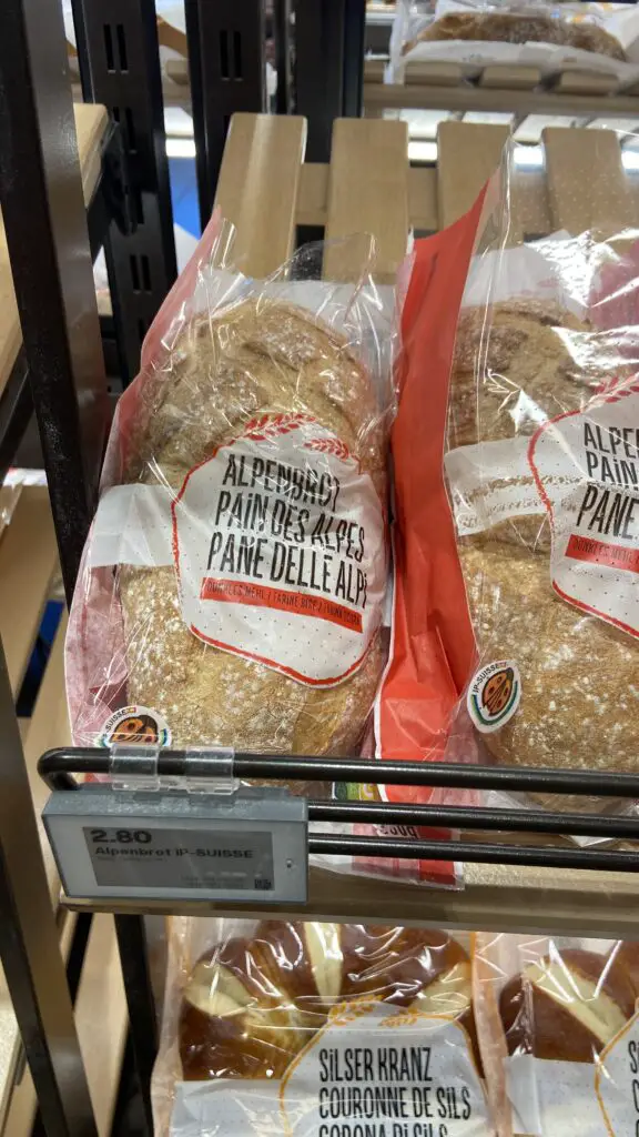 alpine bread from migros grocery store