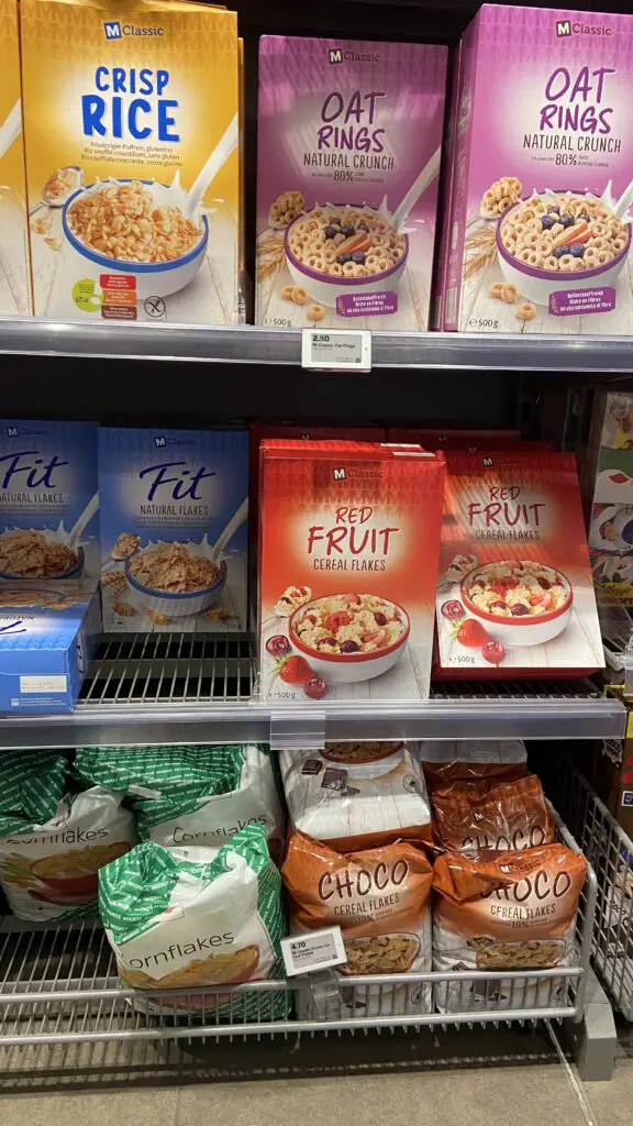 breakfast cereal from migros switzerland