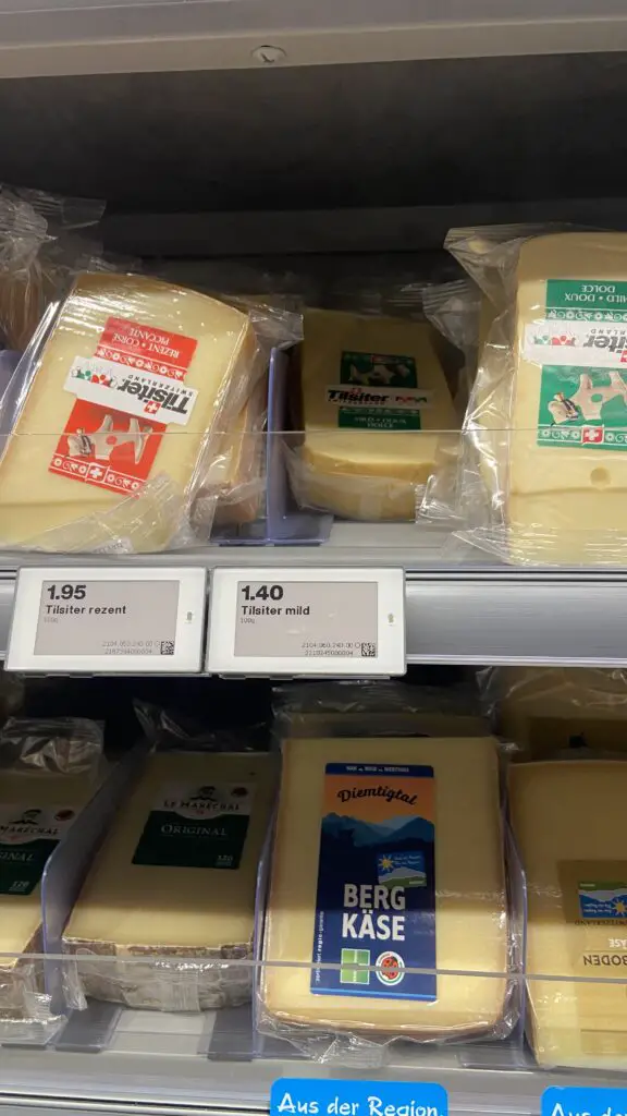 tilsiter cheese from migros switzerland grocery store