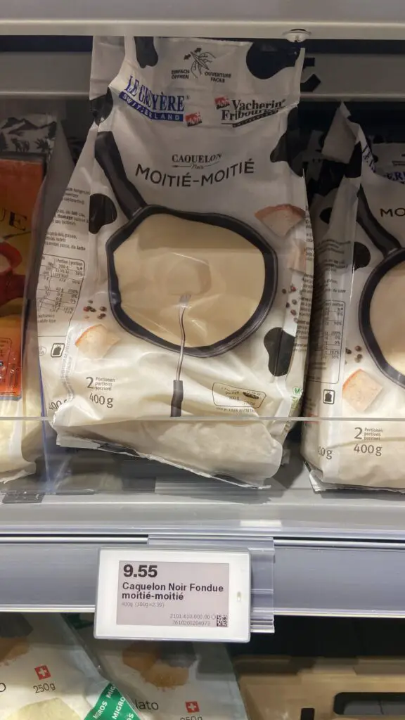 fondue cheese from migros switzerland grocery store